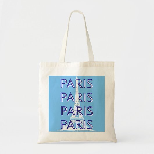 Parijs Reiskunst, Reiskunst, Preppy Kunst, Blauw Tote Bag (Voorkant)