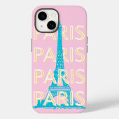 Parijs Reiskunst, Reiskunst, Preppy, Roze Case-Mate iPhone Case (Achterkant)