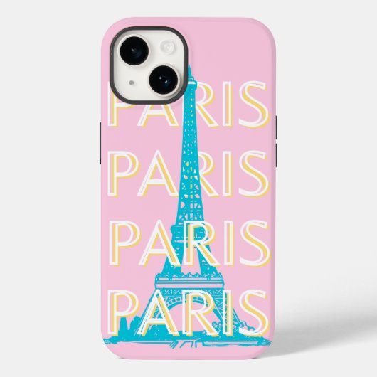 Parijs Reiskunst, Reiskunst, Preppy, Roze Case-Mate iPhone Case (Achterkant)