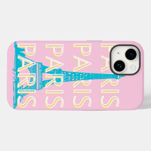 Parijs Reiskunst, Reiskunst, Preppy, Roze Case-Mate iPhone Case (Achterkant (horizontaal))