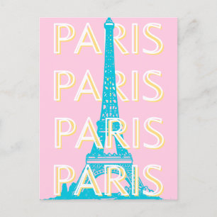 Parijs Reiskunst, Reiskunst, Preppy, Roze Feestdagenkaart