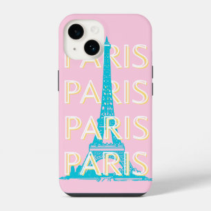 Parijs Reiskunst, Reiskunst, Preppy, Roze iPhone 14 Hoesje