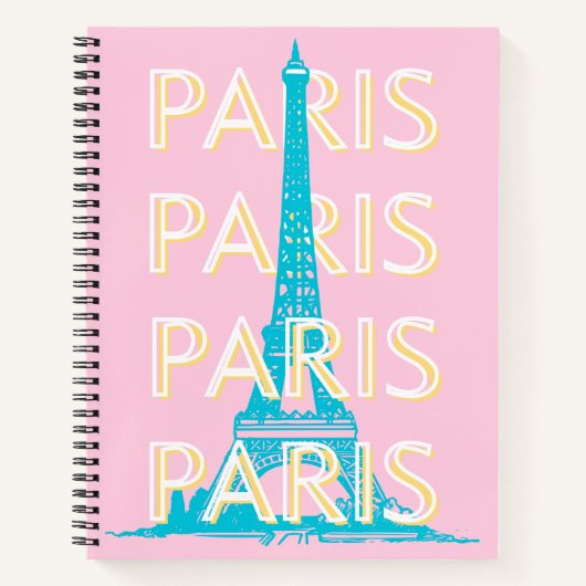 Parijs Reiskunst, Reiskunst, Preppy, Roze Notitieboek (Voorkant)