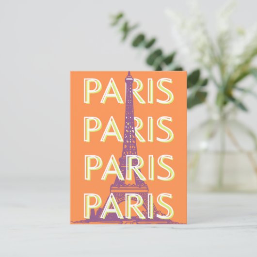 Parijs, Reiskunst, Retro Reiskunst Feestdagenkaart (Staand voorkant)