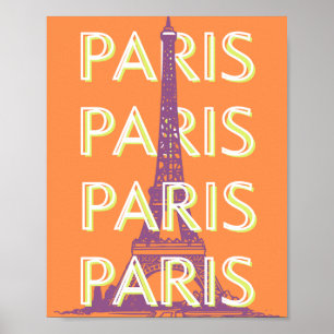 Parijs, Reiskunst, Retro Reiskunst Poster