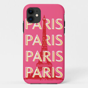 Parijs, Reiskunst, Retro Reiskunst, Roze Case-Mate iPhone Case