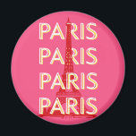 Parijs, Reiskunst, Retro Reiskunst, Roze Magneet<br><div class="desc">Een prachtig retro Parijs reiskunst ontwerp met de beroemde Eiffeltoren. Het is een perfecte aanvulling op elke plek en zou een geweldige aanvulling op je leven te maken.</div>