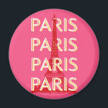 Parijs, Reiskunst, Retro Reiskunst, Roze Magneet<br><div class="desc">Een prachtig retro Parijs reiskunst ontwerp met de beroemde Eiffeltoren. Het is een perfecte aanvulling op elke plek en zou een geweldige aanvulling op je leven te maken.</div>