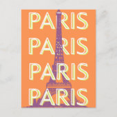 Parijs, Reiskunst, Retro Reiskunst, Sinaasappel Feestdagenkaart (Voorkant)