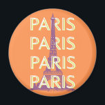Parijs, Reiskunst, Retro Reiskunst, Sinaasappel Magneet<br><div class="desc">Een prachtig retro Parijs reiskunst ontwerp met de beroemde Eiffeltoren. Het is een perfecte aanvulling op elke plek en zou een geweldige aanvulling op je leven te maken.</div>