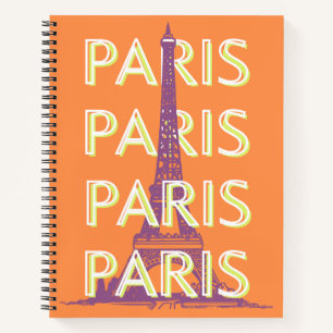 Parijs, Reiskunst, Retro Reiskunst, Sinaasappel Notitieboek