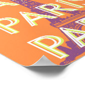 Parijs, Reiskunst, Retro Reiskunst, Sinaasappel Poster (Hoek)