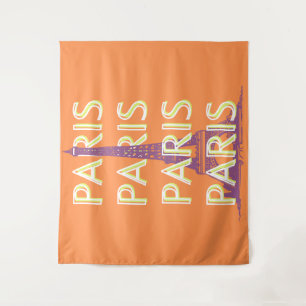 Parijs, Reiskunst, Retro Reiskunst, Sinaasappel Wandkleed