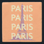 Parijs, Reiskunst, Retro Reiskunst Stenen Onderzetter<br><div class="desc">Een prachtig retro Parijs reiskunst ontwerp met de beroemde Eiffeltoren. Het is een perfecte aanvulling op elke plek en zou een geweldige aanvulling op je leven te maken.</div>