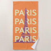 Parijs, Reiskunst, Retro Reiskunst Strandlaken (Voorkant)