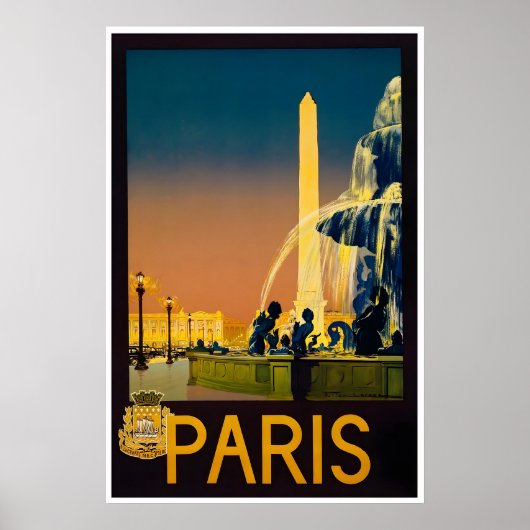 Parijs Reisposter Frans Kunstwerk Frankrijk Print (Voorkant)