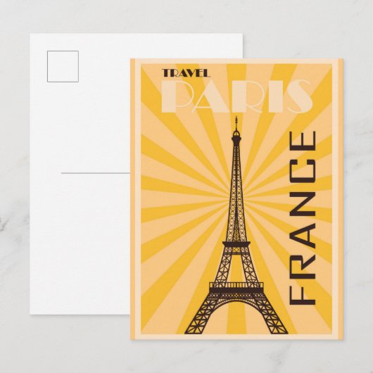 Parijs - reistoestel voor Eiffel Briefkaart (Voorkant / Achterkant)