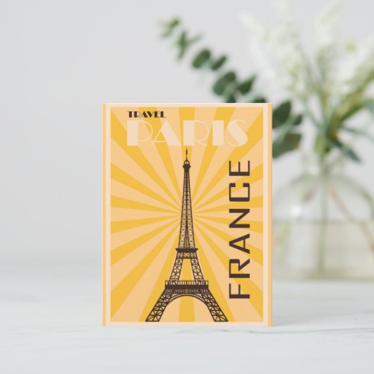 Parijs - reistoestel voor Eiffel Briefkaart (Staand voorkant)