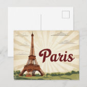  Parijs-reizen Feestdagenkaart (Voorkant / Achterkant)