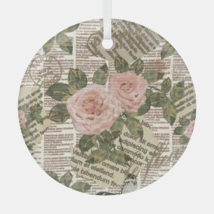 Parijs Reizen: krant Wallpaper. Glas Ornament
