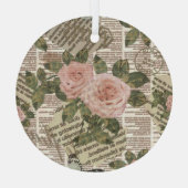 Parijs Reizen:  krant Wallpaper. Glas Ornament (Achterkant)