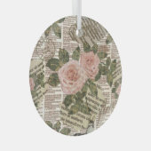 Parijs Reizen:  krant Wallpaper. Glas Ornament (Voorkant Rechts)