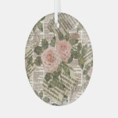 Parijs Reizen:  krant Wallpaper. Glas Ornament (Voorkant links)