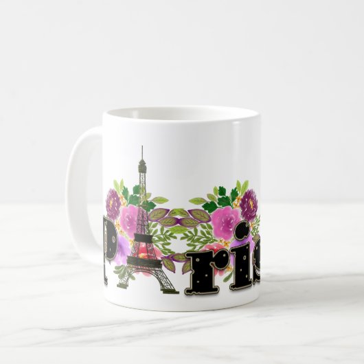 Parijs reizen met liefde koffiemok (Voorkant links)