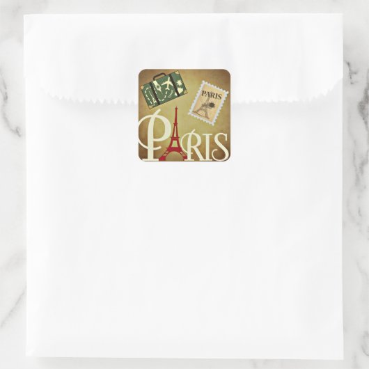 Parijs, reizen vierkante sticker (Tas)