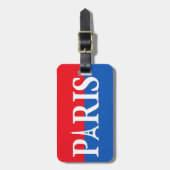 Parijs - Rode & Blauwe Bagagelabel (Voorkant verticaal)