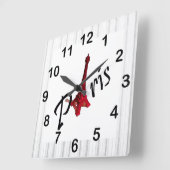 Parijs, rode Eiffeltoren Vierkante Klok (Hoek)