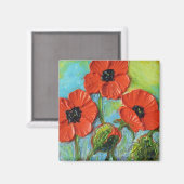 Parijs' rode papaver magneet (Voorkant / Achterkant)
