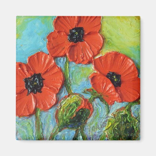 Parijs' rode papaver magneet (Voorkant)