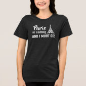Parijs roept Design Tri-Blend Shirt (Voorkant)