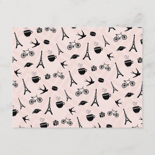 Parijs Romance Vrijgezellenfeest Datum Nachtelijke Advieskaart (Achterkant)