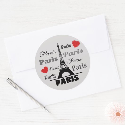 Parijs Ronde Sticker (Envelop)