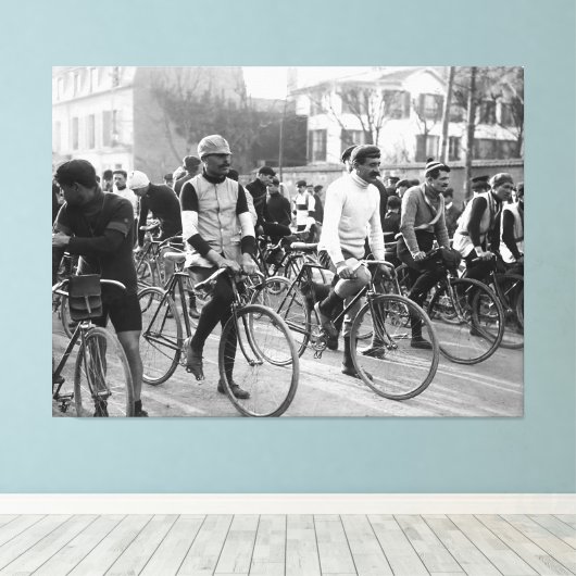 Parijs-Roubaix wielerwedstrijd 1907 kleur Redux Canvas Afdruk (Insitu (Houten vloer))