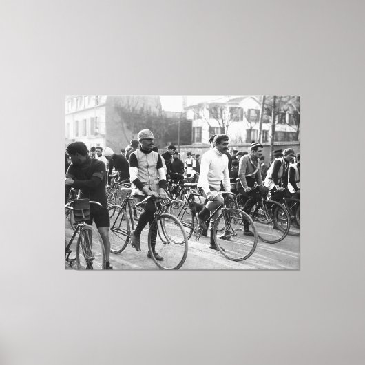 Parijs-Roubaix wielerwedstrijd 1907 kleur Redux Canvas Afdruk (Voorkant)