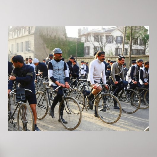 Parijs-Roubaix wielerwedstrijd 1907 kleur Redux Poster (Voorkant)