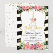 Parijs Roze Bloemen Romantisch Vrijgezellenfeest Kaart (Voorkant / Achterkant)