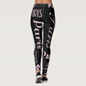 Parijs roze en zwart parijs leggings (Achterkant)