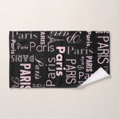Parijs roze en zwart, paris print bad handdoek (Handdoek)