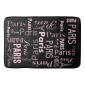 Parijs roze en zwart paris print badmat (Voorkant)