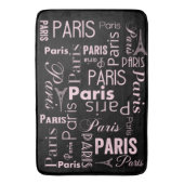 Parijs roze en zwart paris print badmat (Voorkant Verticaal)