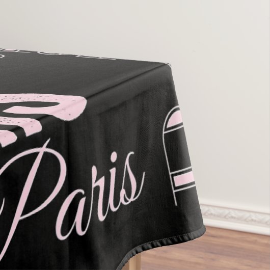 Parijs roze en zwart tafelkleed (Voorbeeld)