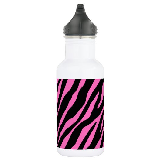 Parijs; Roze en zwarte zebra afdrukken Waterfles (Rechts)