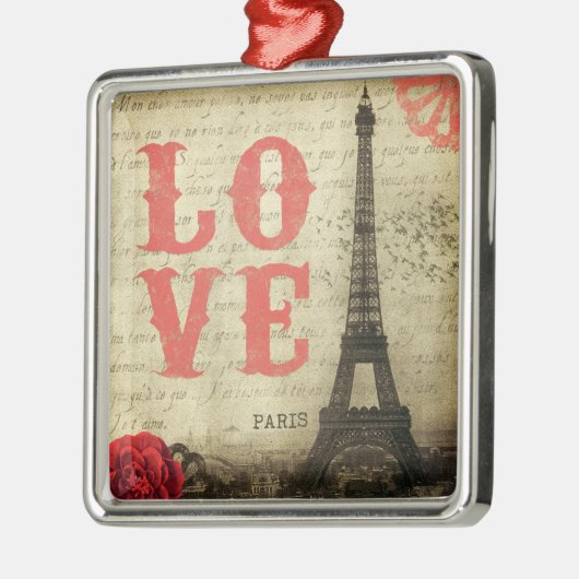  Parijs | Roze Metalen Ornament (Links)