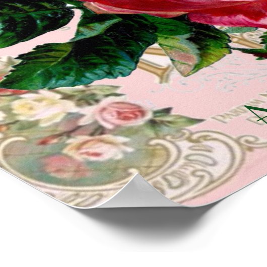  Parijs roze roze Poster dat je kunt personalisere (Hoek)