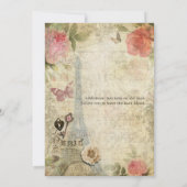 Parijs roze rozen slot en sleutelhuwelijk Kaart (Achterkant)