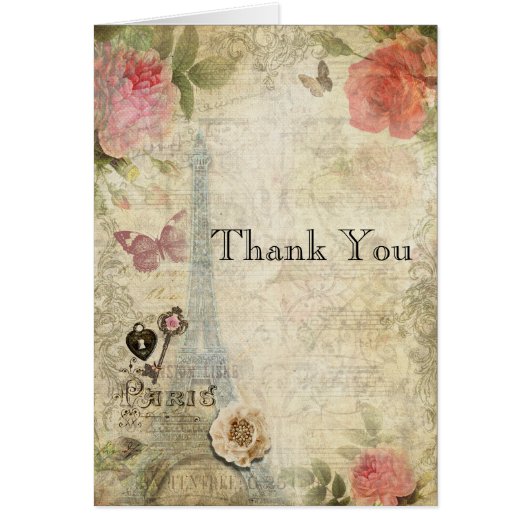  Parijs roze rozen slot & Key Chic Wedding (Voorkant)